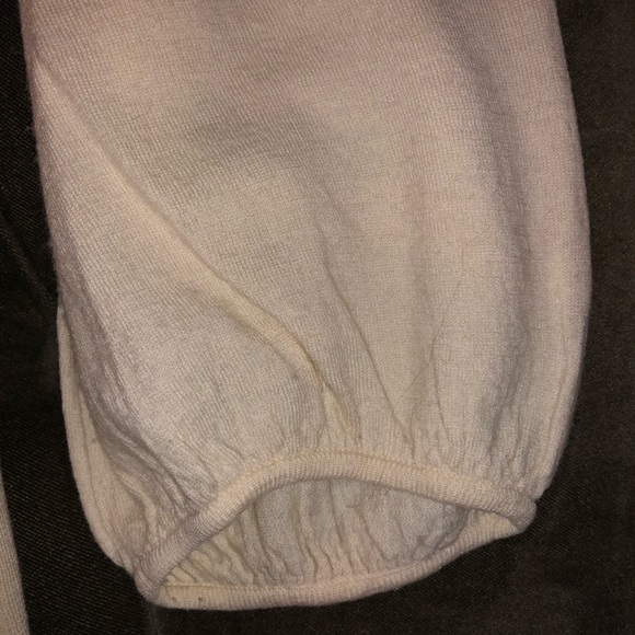 Anthtopologie Knitted & Knotted Ivory Floral Flower Sweater S 3/4 Sleeves - Picture 5 of 8